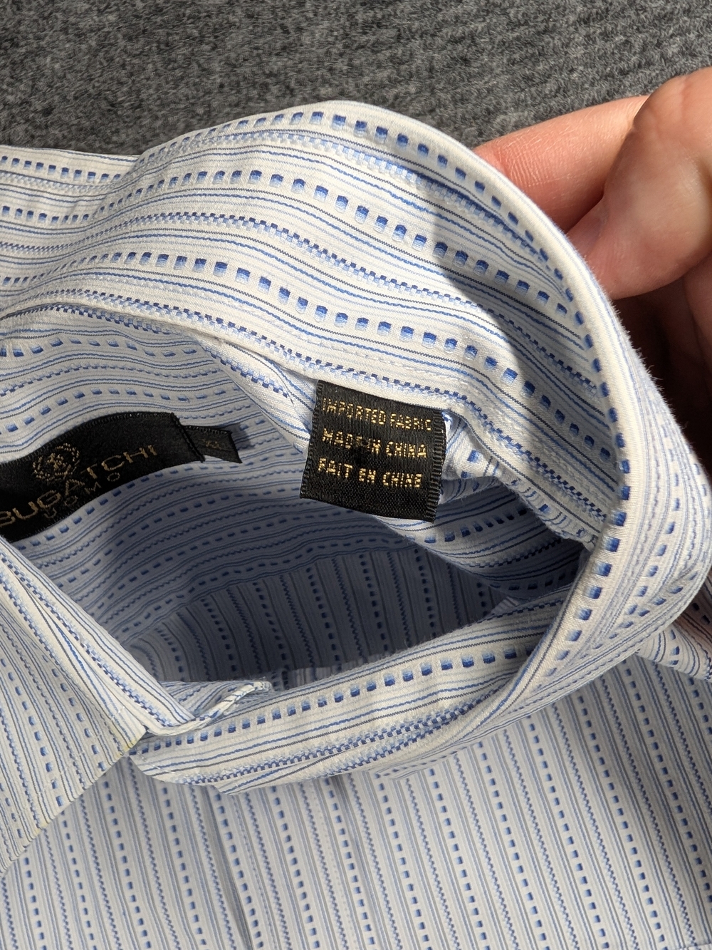Bugatchi Light Blue Striped Dress Shirt - Picture 8 of 15